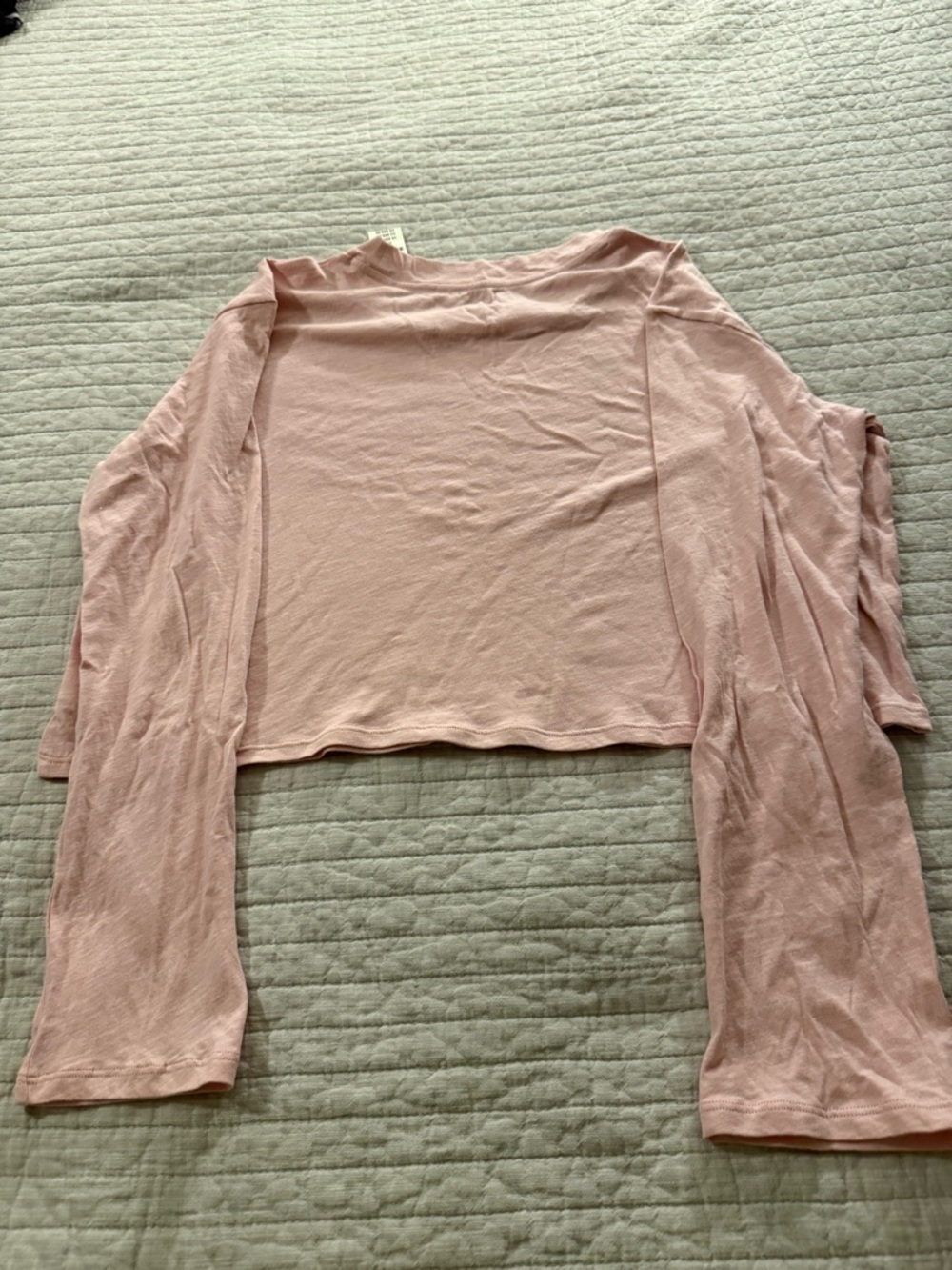 PINK Light Pink/Mauve Cropped Long Sleeve Top - Picture 7 of 8
